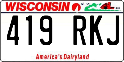 WI license plate 419RKJ