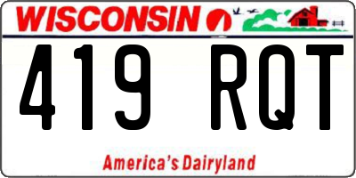 WI license plate 419RQT