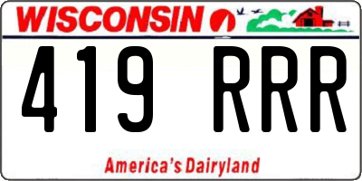 WI license plate 419RRR