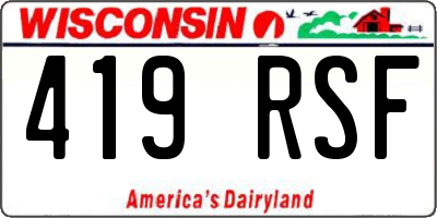 WI license plate 419RSF