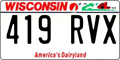 WI license plate 419RVX