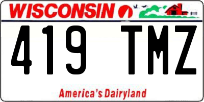 WI license plate 419TMZ