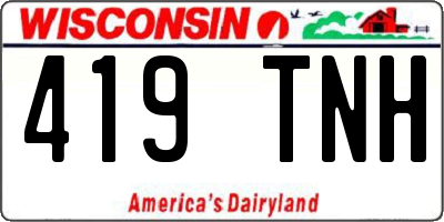 WI license plate 419TNH