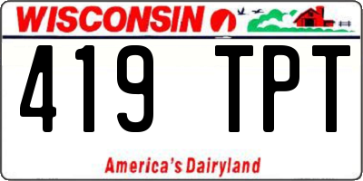 WI license plate 419TPT