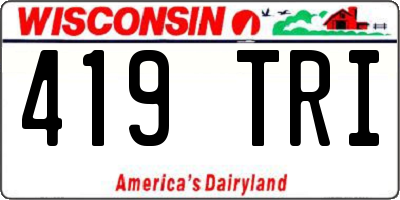 WI license plate 419TRI