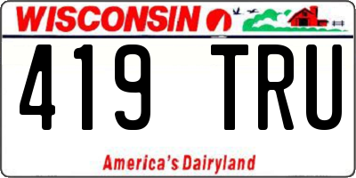 WI license plate 419TRU