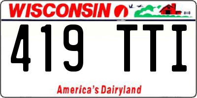 WI license plate 419TTI