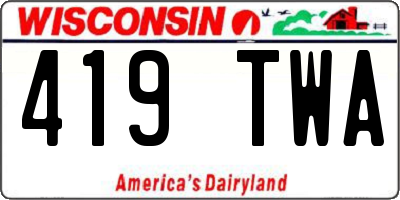 WI license plate 419TWA