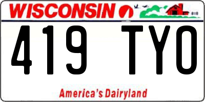 WI license plate 419TYO