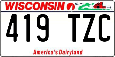 WI license plate 419TZC