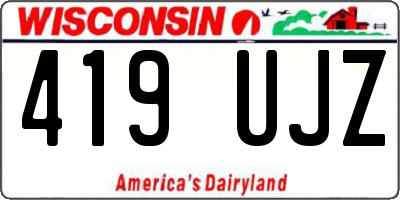 WI license plate 419UJZ