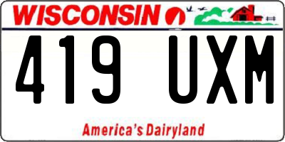 WI license plate 419UXM