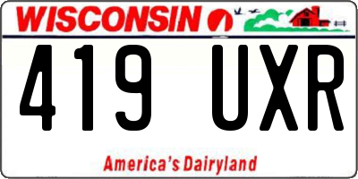 WI license plate 419UXR