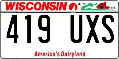 WI license plate 419UXS