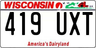 WI license plate 419UXT