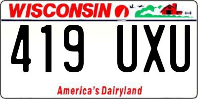 WI license plate 419UXU