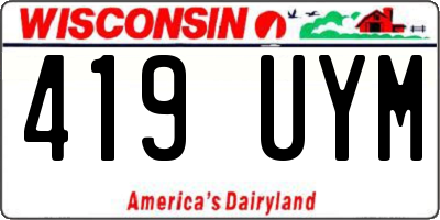 WI license plate 419UYM