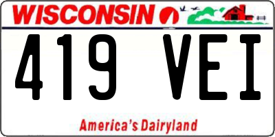 WI license plate 419VEI