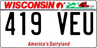 WI license plate 419VEU