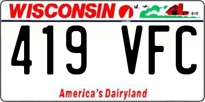 WI license plate 419VFC