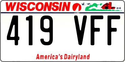 WI license plate 419VFF