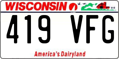 WI license plate 419VFG