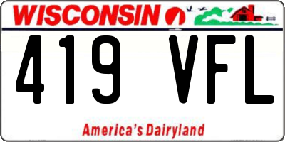 WI license plate 419VFL