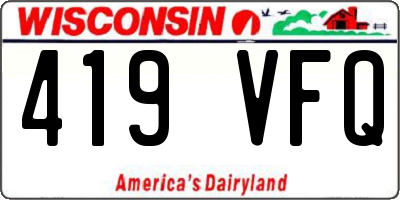 WI license plate 419VFQ