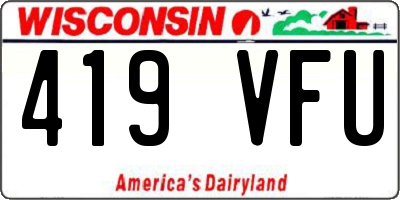 WI license plate 419VFU