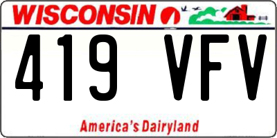 WI license plate 419VFV