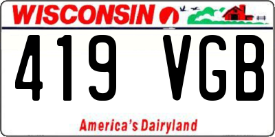 WI license plate 419VGB