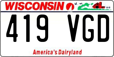 WI license plate 419VGD