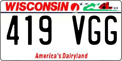 WI license plate 419VGG