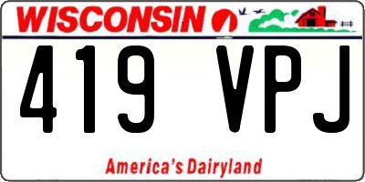 WI license plate 419VPJ
