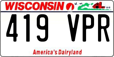 WI license plate 419VPR