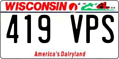 WI license plate 419VPS