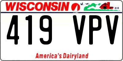 WI license plate 419VPV