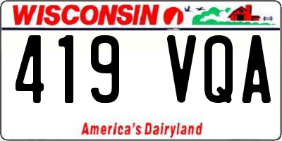 WI license plate 419VQA