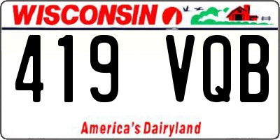 WI license plate 419VQB