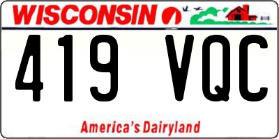 WI license plate 419VQC