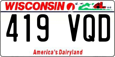 WI license plate 419VQD