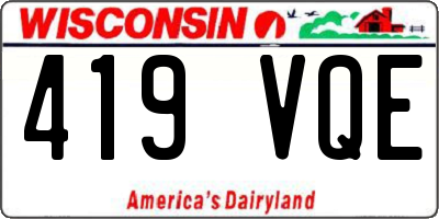 WI license plate 419VQE