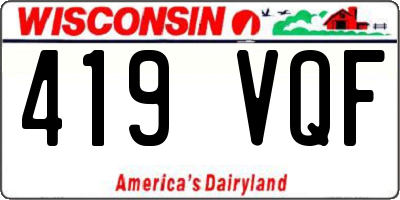 WI license plate 419VQF