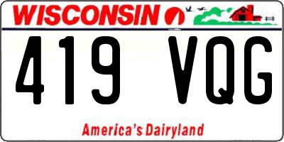 WI license plate 419VQG