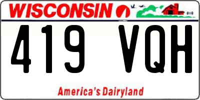 WI license plate 419VQH