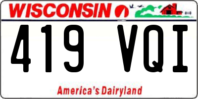 WI license plate 419VQI