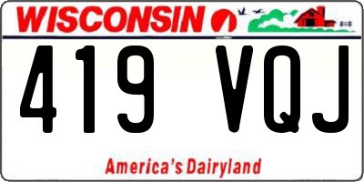WI license plate 419VQJ