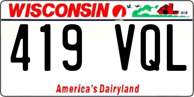 WI license plate 419VQL