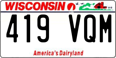 WI license plate 419VQM