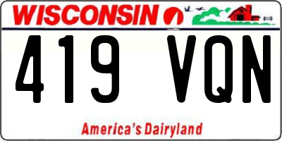 WI license plate 419VQN